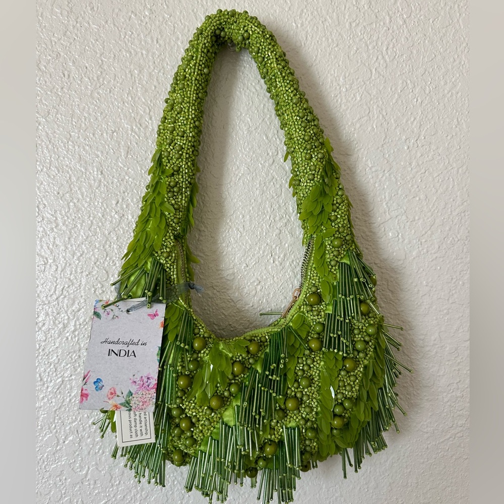 Green Beaded Bag